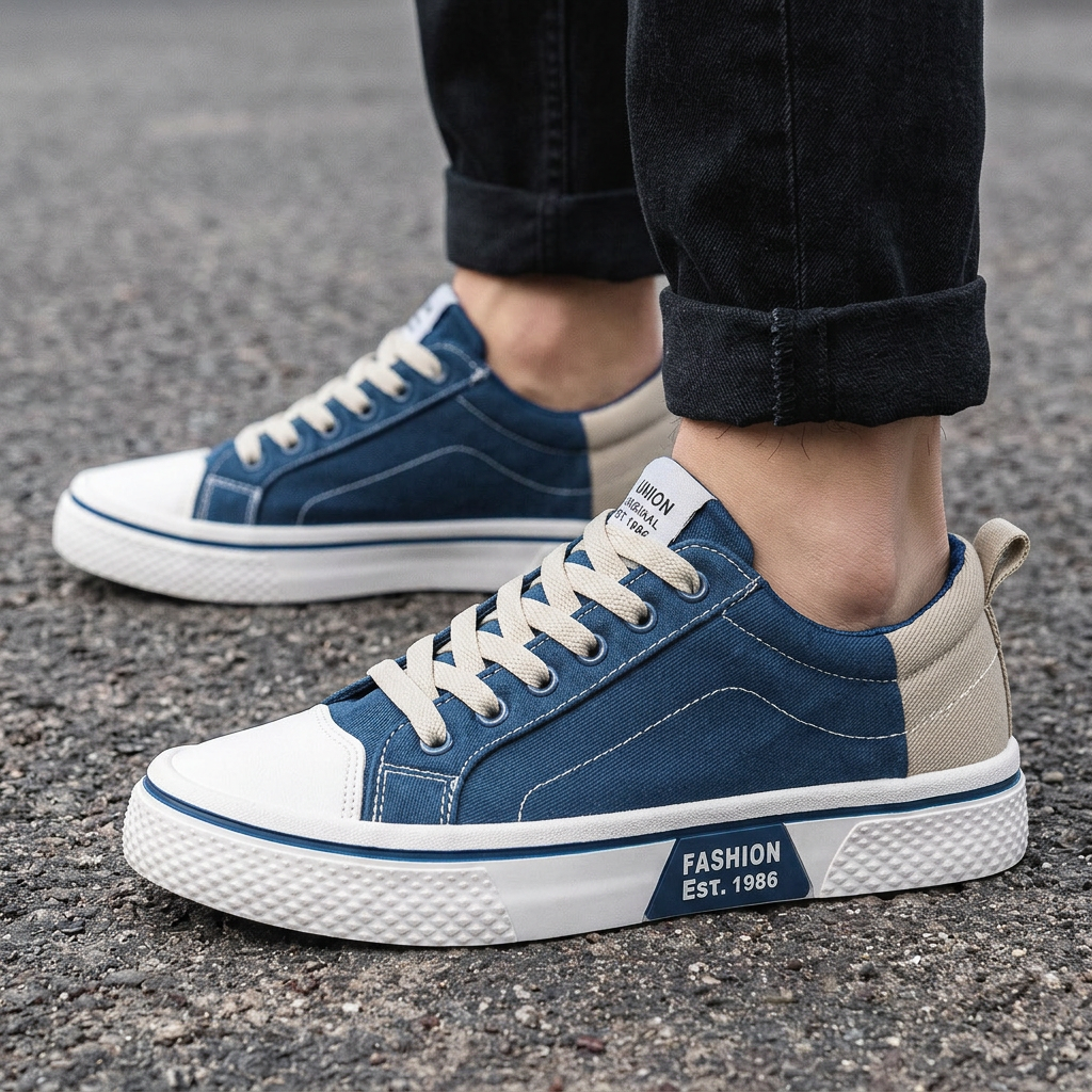 Retroglide • Sneakers en toile avec semelle à motif graphique