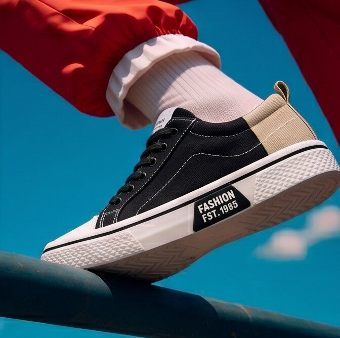 Retroglide • Sneakers en toile avec semelle à motif graphique