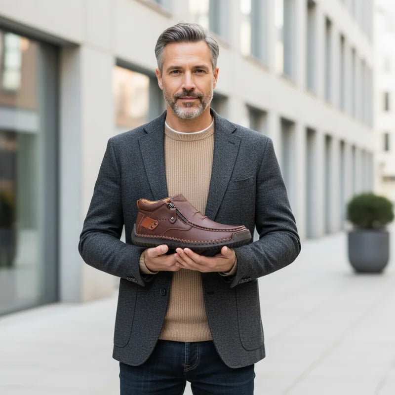 Chaussures en cuir faites à la main, alliant confort et caractère • Barton™