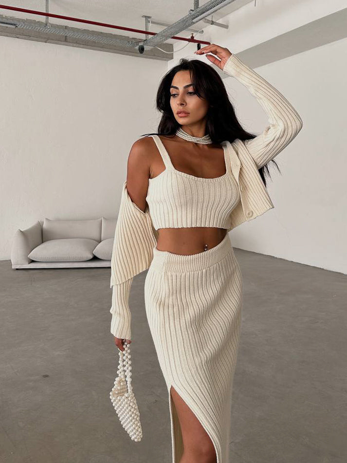 Konf | Ensemble trois pièces en maille camis