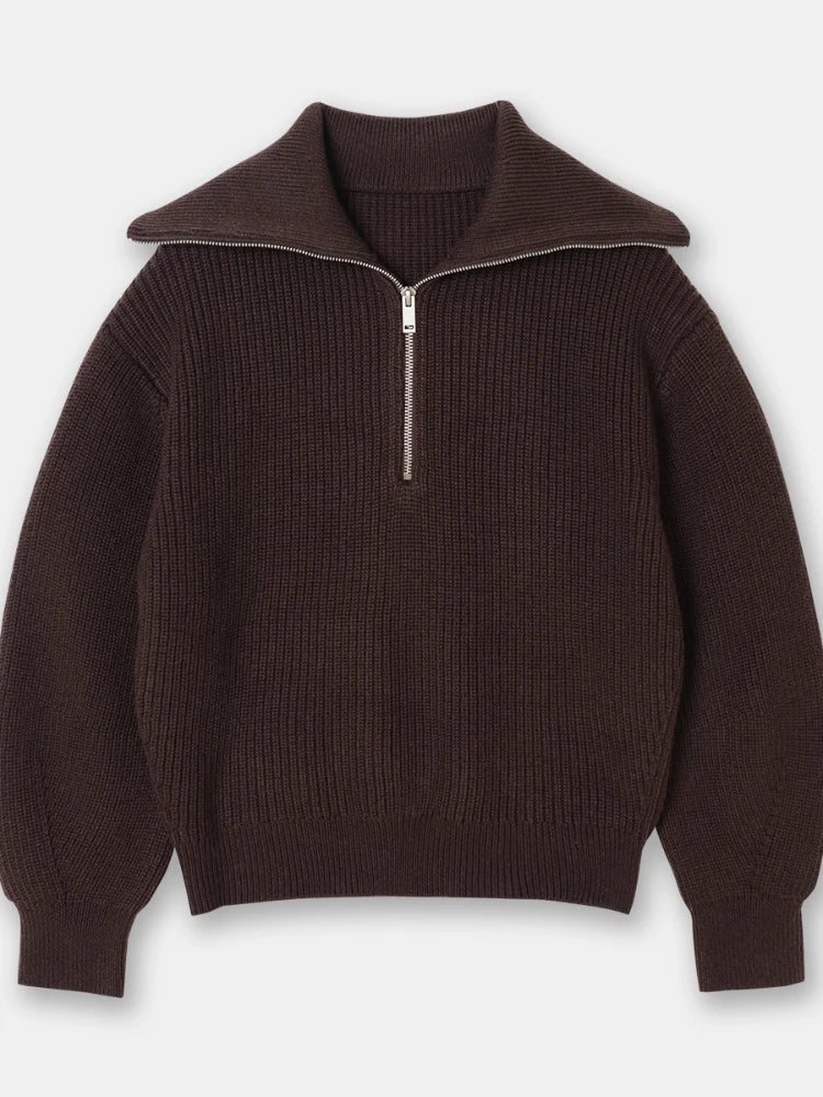 Konf | Pull tricoté féminin avec fermeture éclair