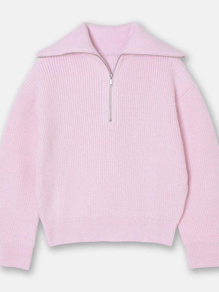 Konf | Pull tricoté féminin avec fermeture éclair