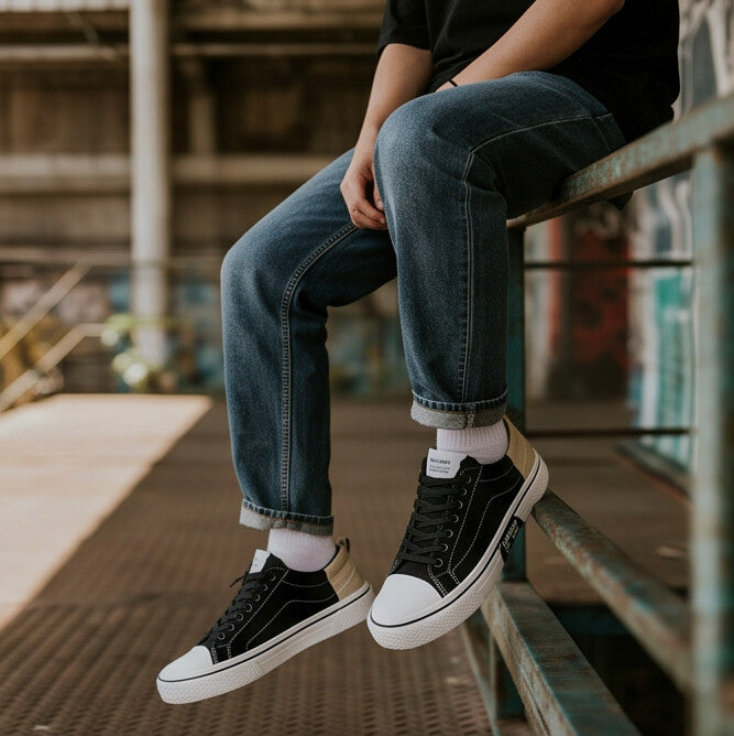 Retroglide • Sneakers en toile avec semelle à motif graphique