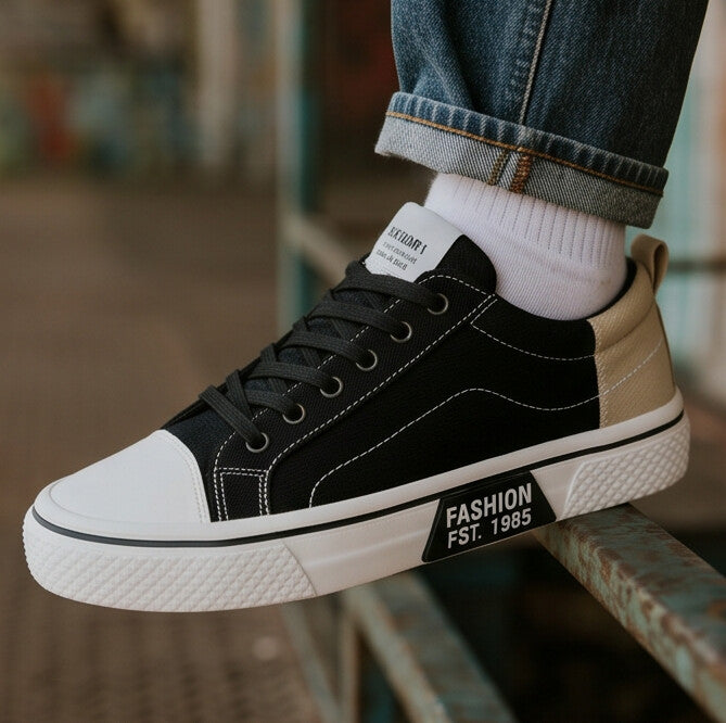 Retroglide • Sneakers en toile avec semelle à motif graphique