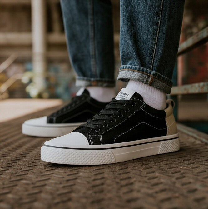Retroglide • Sneakers en toile avec semelle à motif graphique