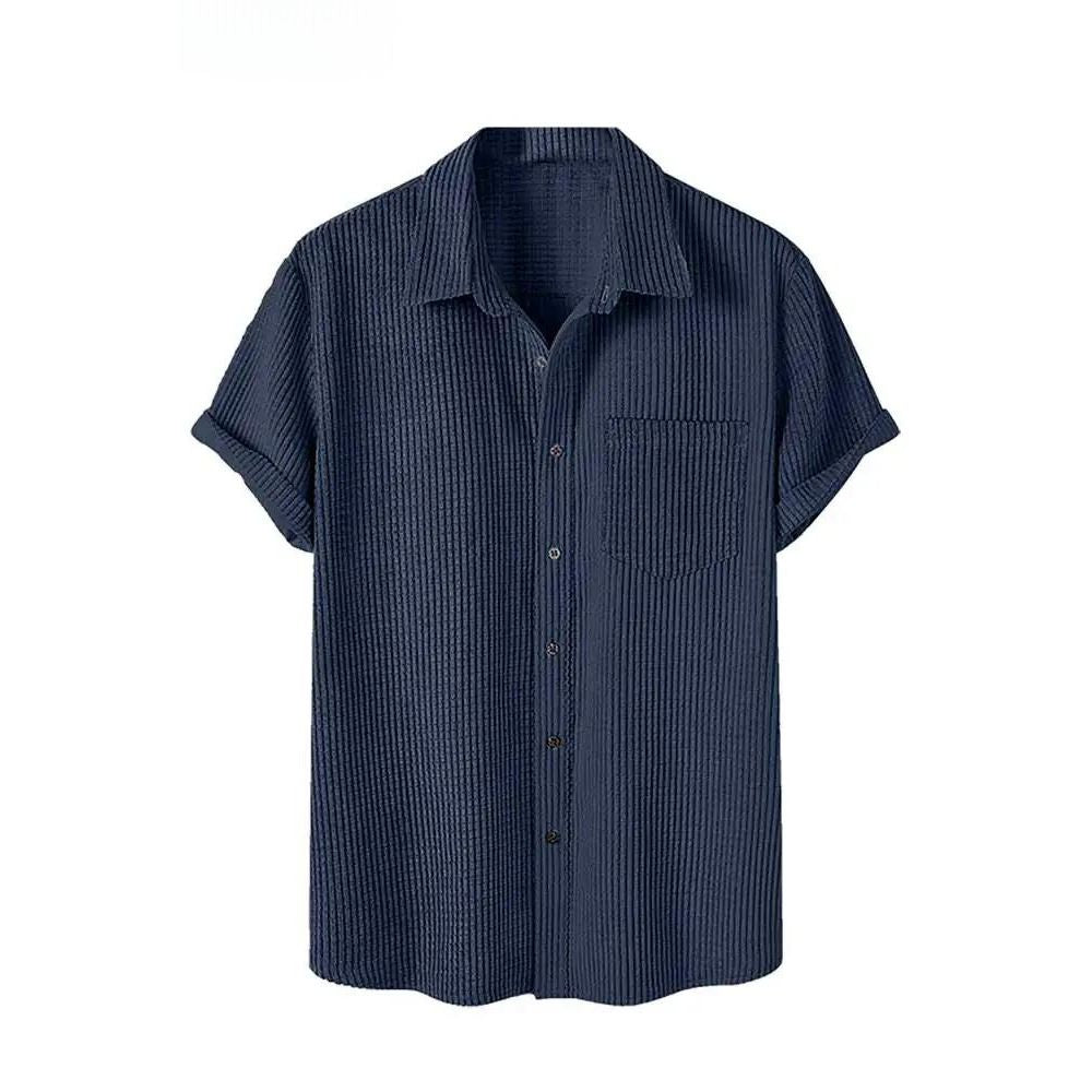 Chemise manches courtes en velours côtelé | KONF