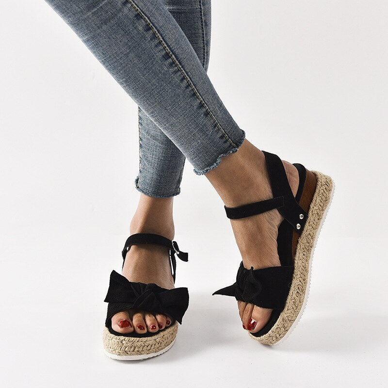 Sandale Femme Anabela Leopard Konf