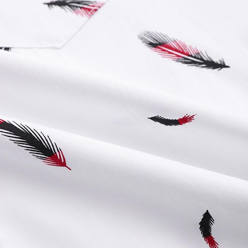 Chemise manches courtes Estampada Feathers | KONF