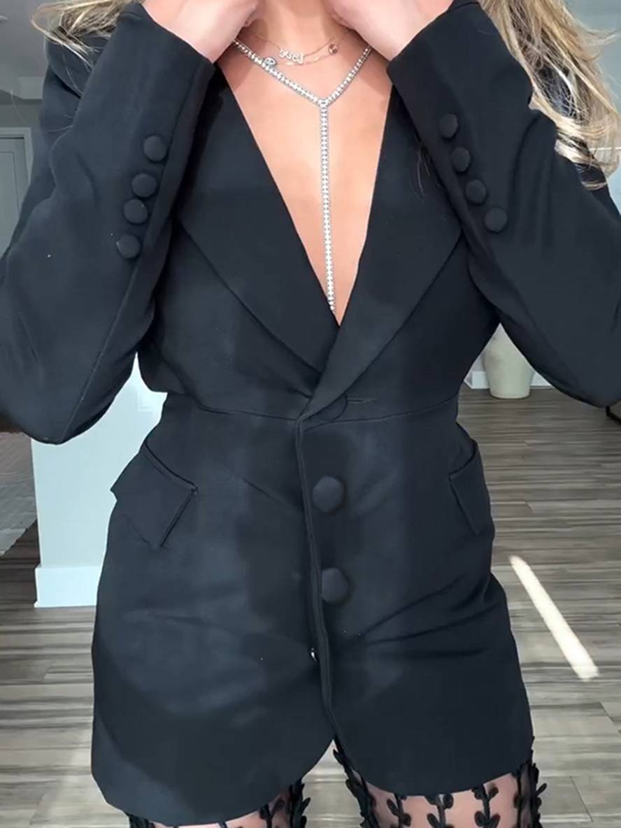 ensembles tailleur avec dentelle transparent pantalon boutonnage v-cou dos nu blazer femme style tailleur décontracté | KONF