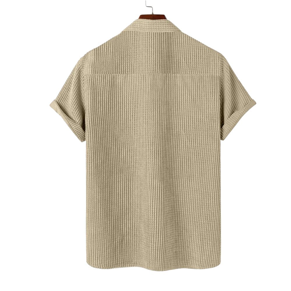Chemise manches courtes en velours côtelé | KONF